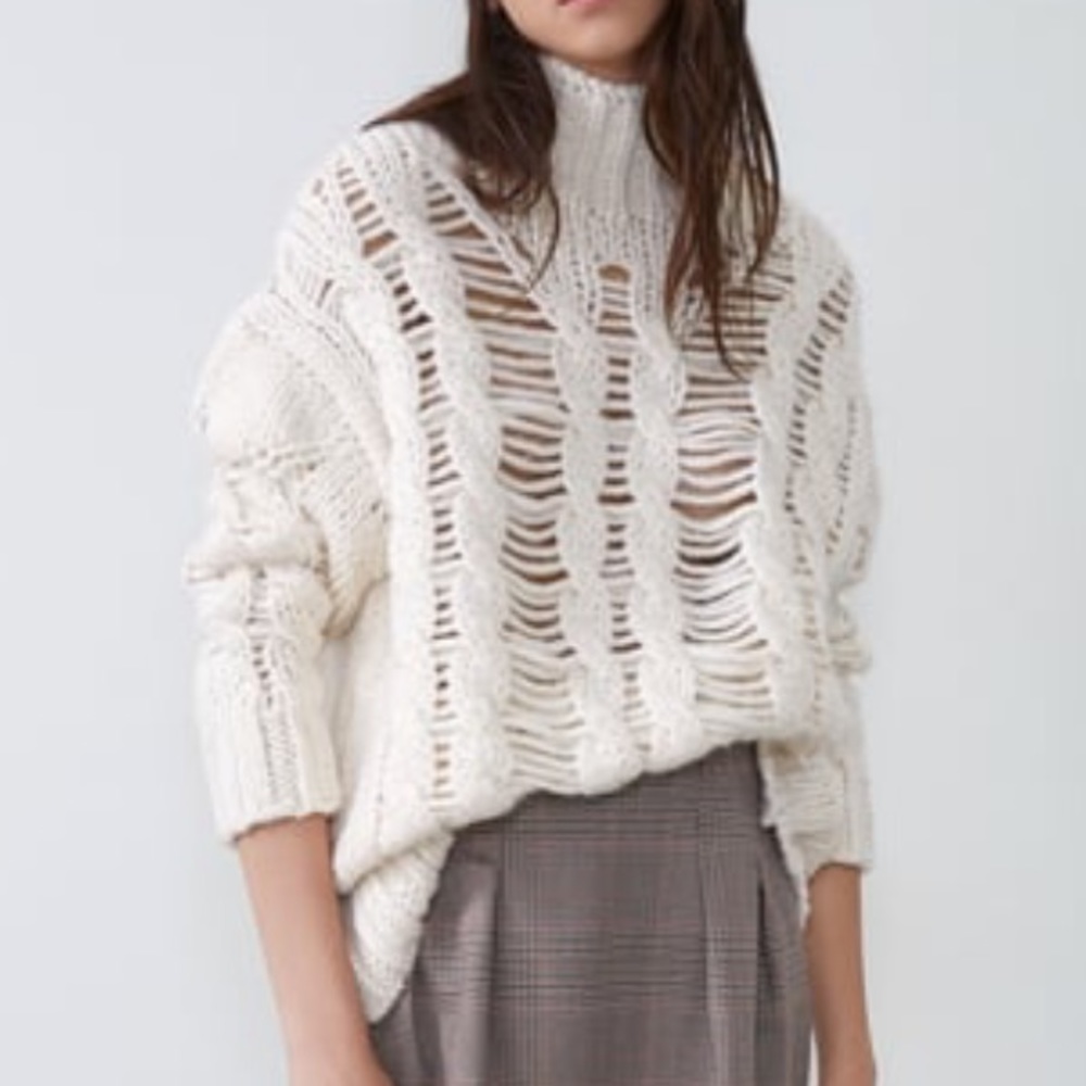 zara cableknit sweater